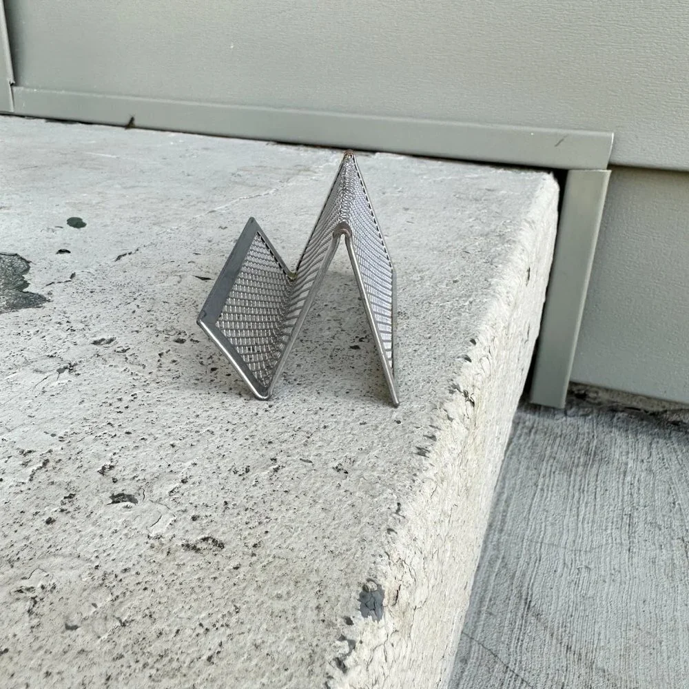 Silver Steel Mesh Business Card Holder